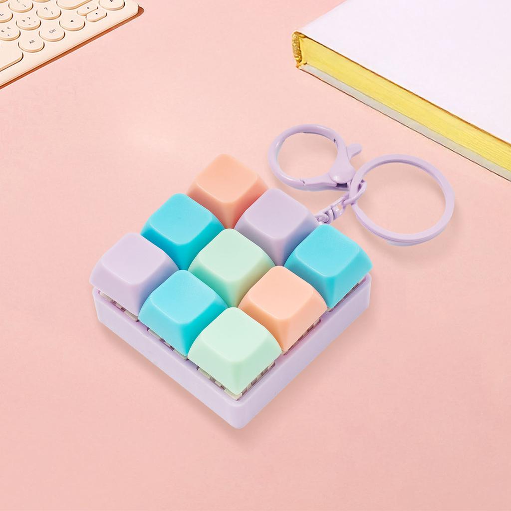 Fidget Decompression 9 Keyboard Key Toy Ideal For Adults Antistress Playthings Boys Girls Anti Stress Finger Keyboard Games Keychain