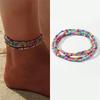 Mode Meerdere Lagen Boheemse Rijstkorrels Kralen Enkelband Sets Voor Vrouwen Charm Kleurrijke Enkelbanden Zomer Strand Sieraden Accessoires Cadeau