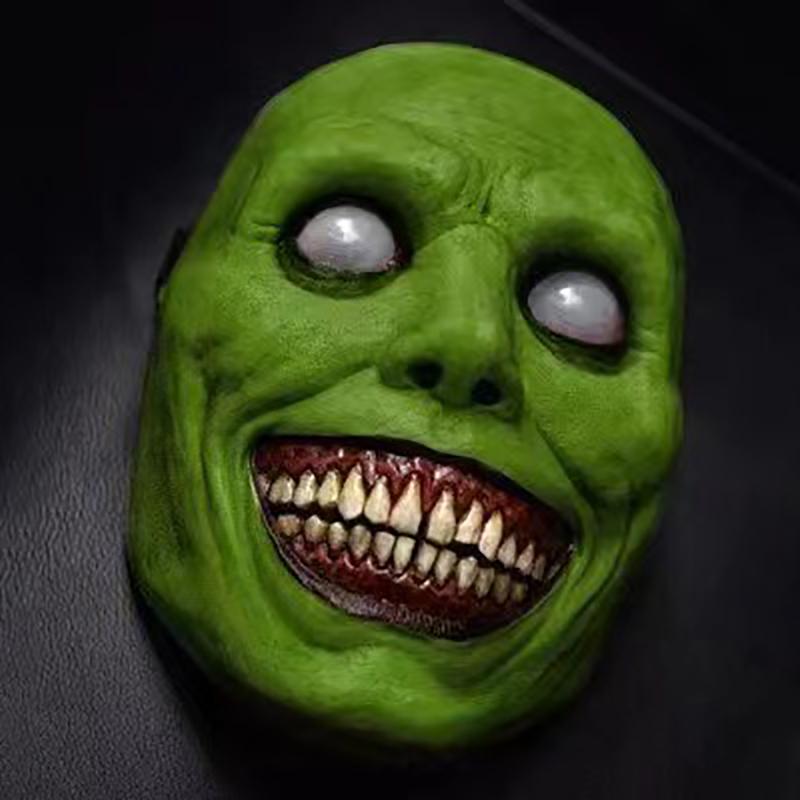 Smile Exorcism Halloween Ghost Mask Festival Bar Masquerade Haunted House Horror Mask Role Play Smile White Face White Eye Mask