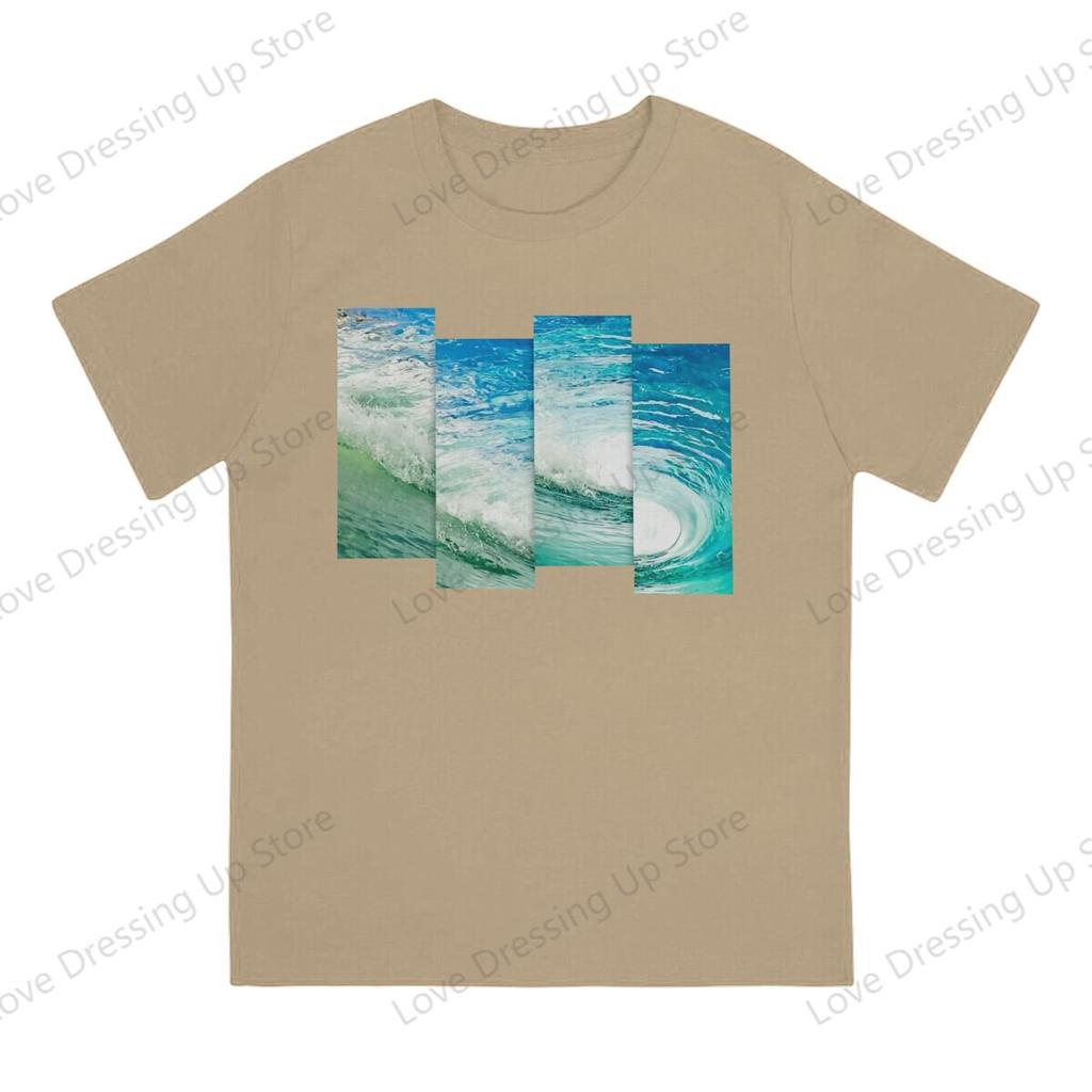 Crazy Wave Tube Panels Large Printed Cotton Unisexs Tshirt Short Sleeve Tshirts Hipster Tops