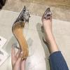 *able and Comfortable Crystal Baotou Women's High Heels Spring and Autumn  Sexy Transparent Wedding Banquet Sandals