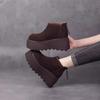 Hochwertige Damenschuhe Reißverschluss hinten Damenstiefel Mode Runde Zehe Moderne Stiefel Damen Heißer Verkauf Solide Plateau Stiefeletten