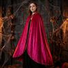 Washable Durable Halloween Cloak Solid Color Velvet Cape Funny Gothic Costume Cape Queen