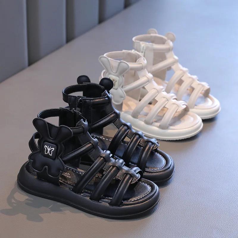 Kids Sandals for Girls Summer New Princess Causal Thick Bottom Roman Sandals Fashion Sweet Cut-outs Children Gladiator Sandals