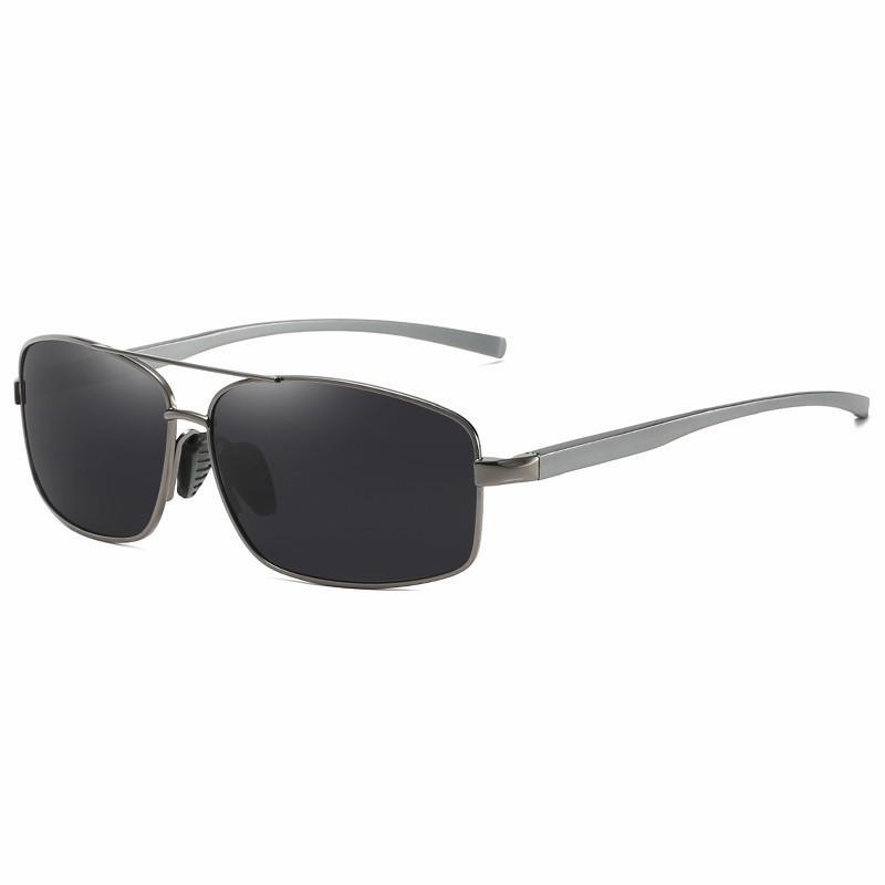 New 1Pc Men's Rectangle Metal Frame Polarized Sunglasses Color Changing UV400 Designer Brand Male Driving Sun Glasses