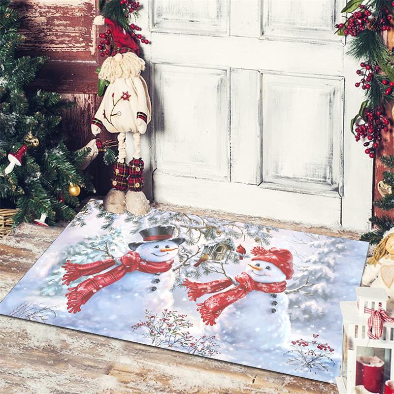 Kerst Vloerkleed Entree Deurmat Slaapkamer Badkamer Toilet Antislip Tapijt 2024 Vrolijk Kerstfeest Decoratie voor Huis Nieuwjaarsgeschenk