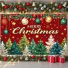 Christmas Party Banner Colorful Ornaments Christmas Decoration Banner Christmas Backdrop Green Pine Design For Xmas Event