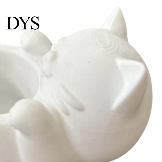 Student Desk Decorations 3D Fortune Cat Storage Box, Cute Money Jewelry Organizer Small Holder for Rings, Mini Planter Home Decor Figurine,