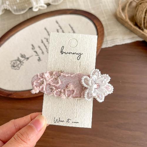 Beaded Pearl Flower Geometric BB Clip Korean Barrettes Bangs Side Clip Hairpin Hair Clip Headdress Children's Hair Accessories
