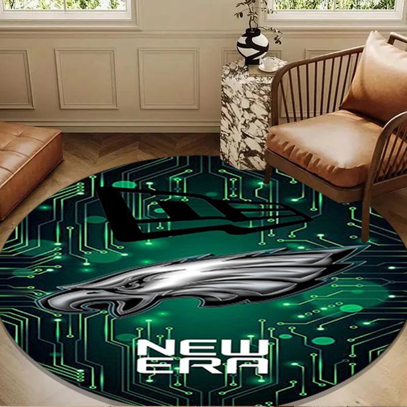 Philadelphia Eagles Night Game Round Mat, Anti-slip Circle Carpet Chair Rug For livingroom,Bedroom, Doormat Home Decor Gift Christmas Gifts
