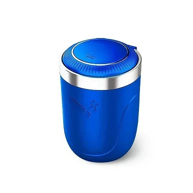 Car Ashtray Cup With Lid And Led Light Portable And Car Multifunct Bracket Detachable Steel Ashtray Abs Liner T8w9