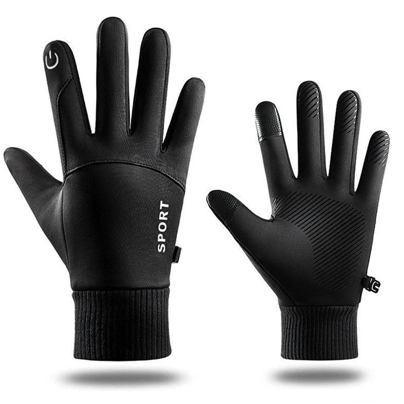 Winter Schnee Warme Handschuhe Outdoor Radfahren Vollfinger Touchscreen Handschuhe Wasserdichte Fleecehandschuhe zum Laufen Skifahren Motorradfahren