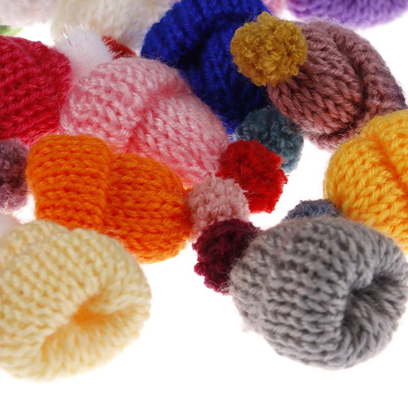Fils de laine mélangés de 3.5Cm, 10 pièces, Mini chapeau, couvre-chef, vêtement de poupée, matériaux artisanaux