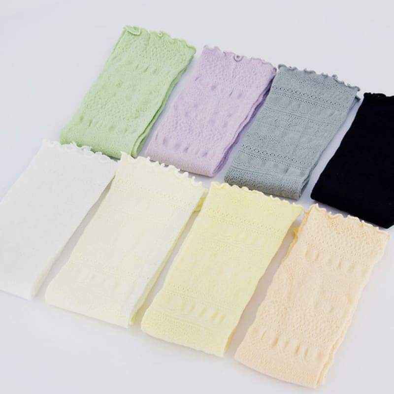 Chaussettes biarritz cachemire dentelle transparentes chaussettes longues 8 couleurs