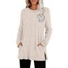 Tunique pour femme Tops Col rond Manches longues Tops en tricot avec poches latérales Couleur unie Décontracté Blouse rayée