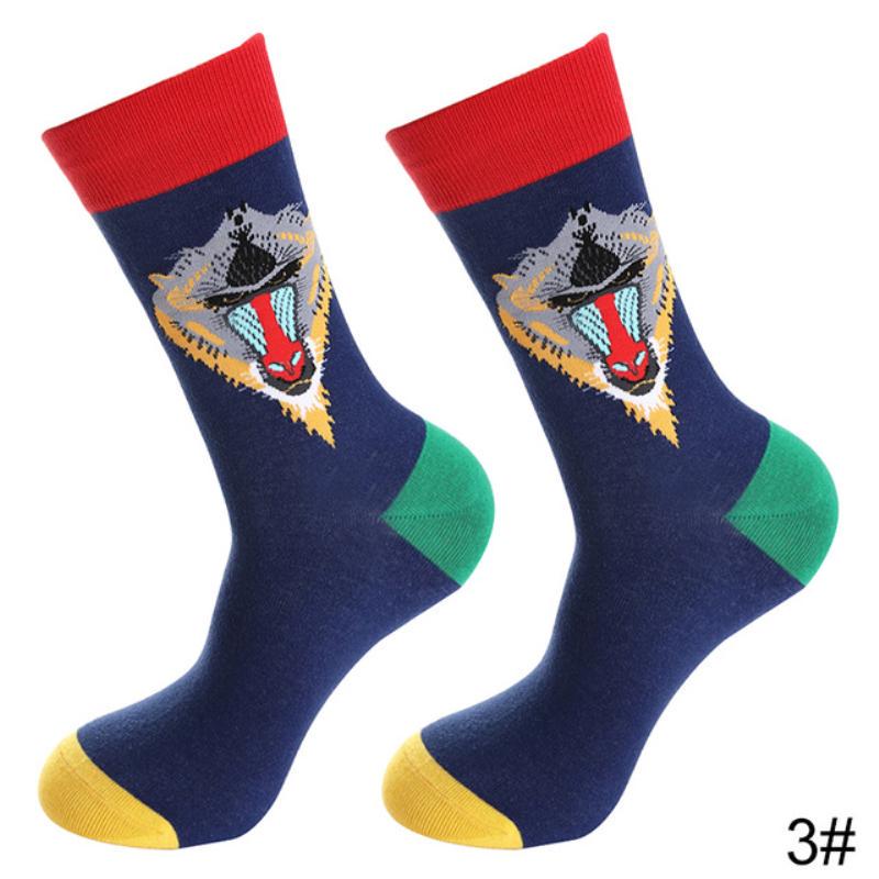 Nové podzimní zimní bavlněné ponožky Muži Ženy Módní Trend Ponožky Kreslený Animal Fruit Cool Socks