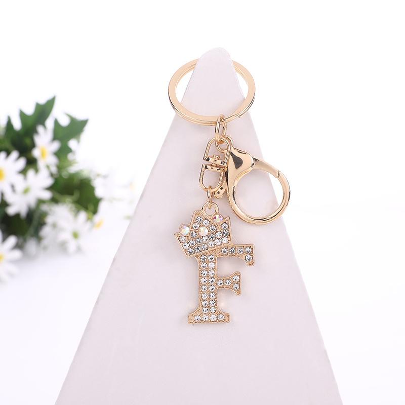 Letter Crown Initials Name Key Chains Rings Meaningful Keychains Pendants A-Z Letter Accessories Gift