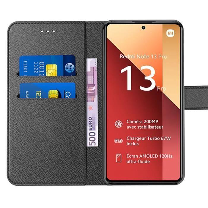 Case - E.F.CONNECTION - for Xiaomi Redmi Note 13 Pro 4G - 360° Protection - PU Leather - Black