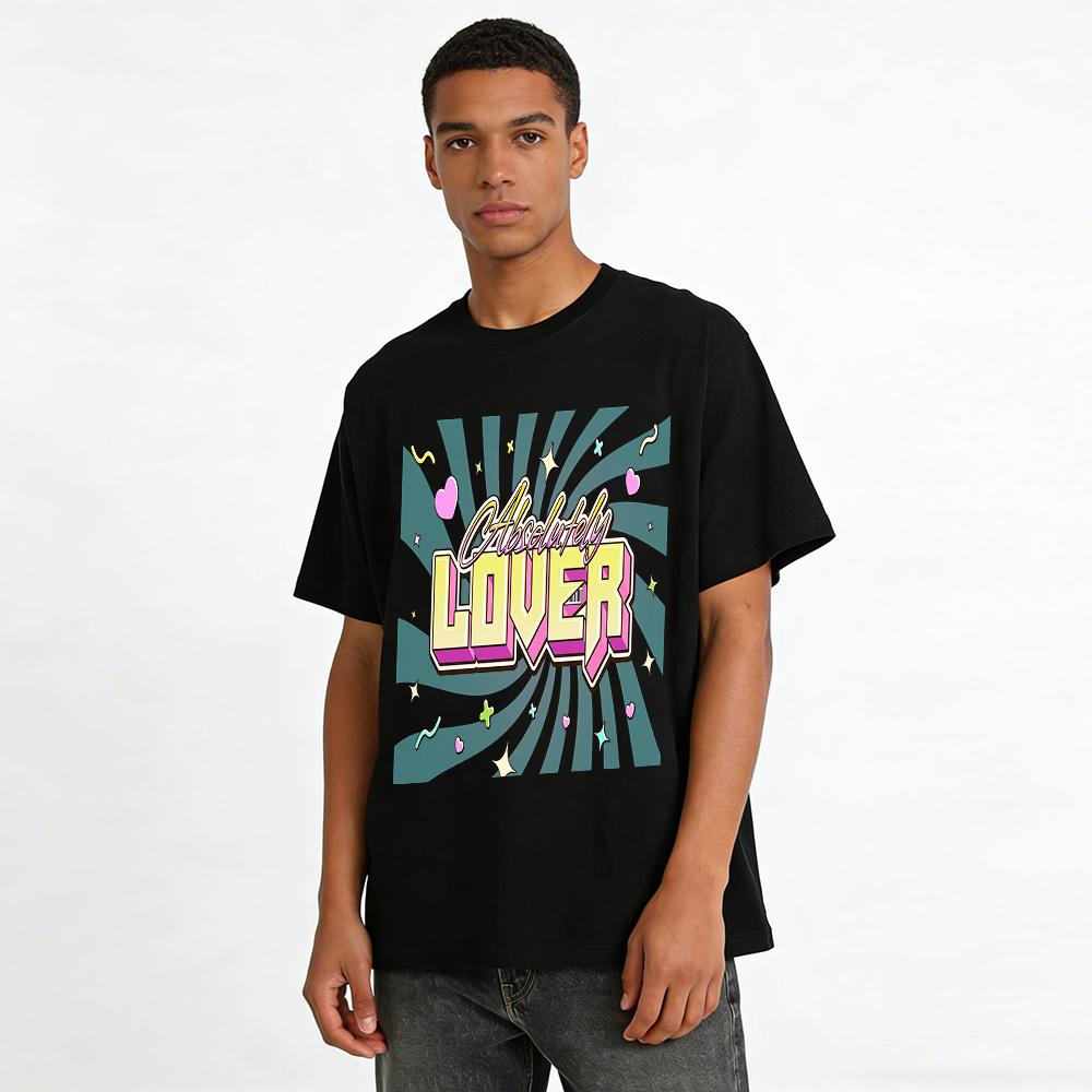 Absolutely Lover Retro Graphic T-Shirt Unisex Casual Loose Fit Trendy Vintage Top Pure Cotton T-shirt