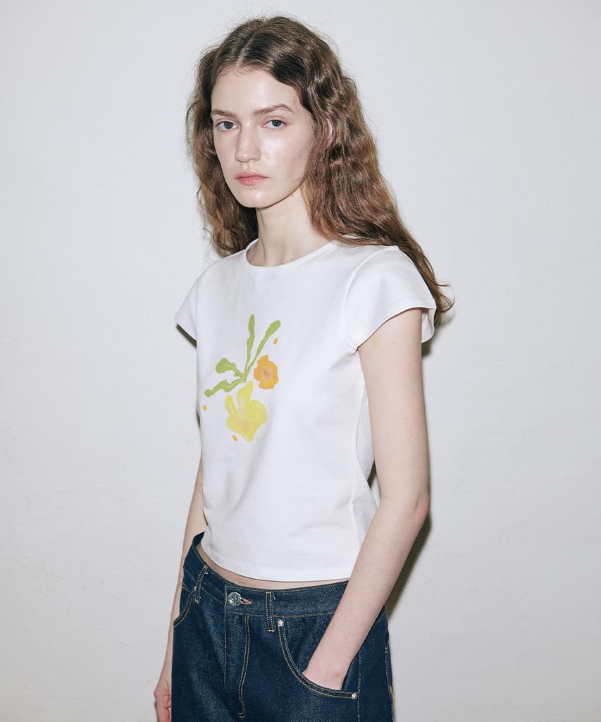 SINOON Sn Yellow Blossom T-Shirt (White)