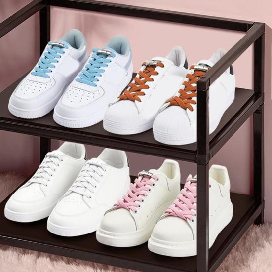 2Pcs Shoes Laces Fastener No Tie Shoelaces Press Type Creative Elastic Shoelace Lock Buckle Shoes Accessories