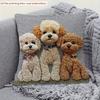 1 Schattige Poedel Kussensloop Dubbelzijdig 2D Print Zachte Linnen Sierkussenhoes Woonkamer Slaapkamer Bank Decor Speelse Sfeer Cadeau