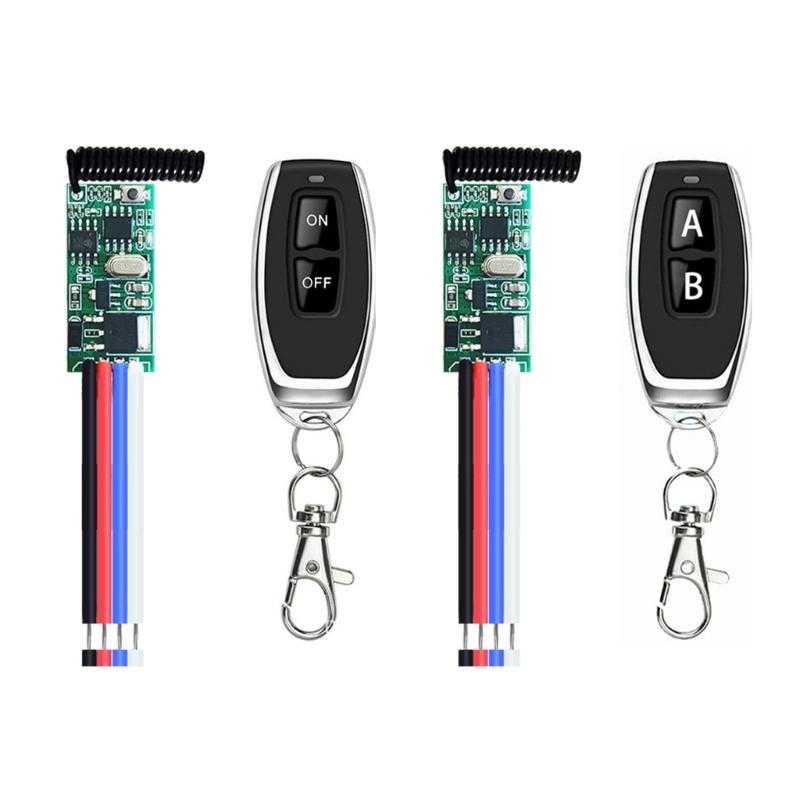 433MHz Wireless RF Remote Control Switching Small Relays DC3.6V 24V 30-50m Long Ranges Remote for Home Industrial Use