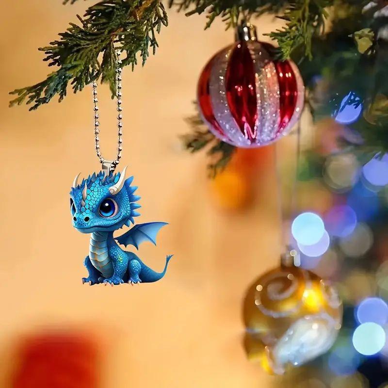 Creative Acrylic Flat Pendant Car Rearview Mirror Decoration Charming Cartoon Style