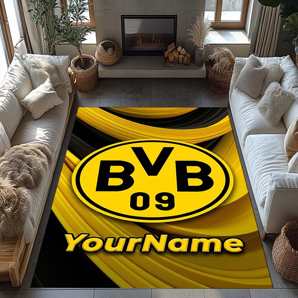 Borussia Dortmund Personalized Text Floor Rug Office Rug Design for Balcony Kitchen Hallway Dormitory Anti-slip Rug Office Home Decor