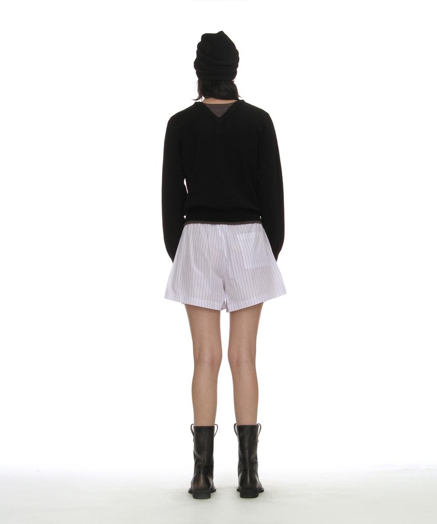 PARTIMENTO WOMEN Colorblock Double Layered Knit Sweater_Black