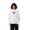 Long Long Round Graphic Logo Long Sleeve Basic White T-shirt, Sleeve, Neck, 100% Cotton, Print, T-Shirt, C3-Z411 Men's