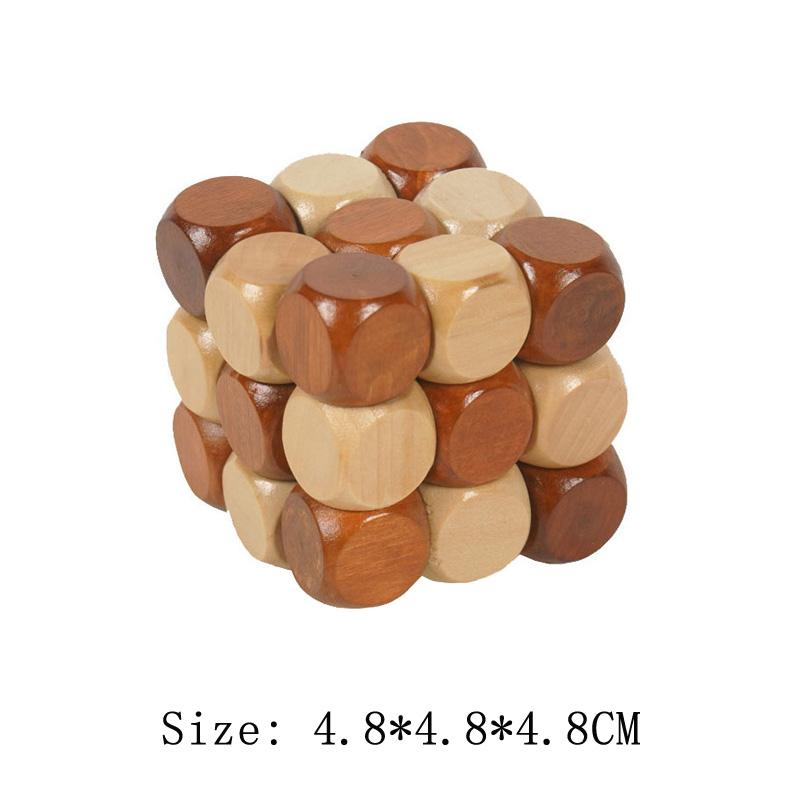 Wooden Kong Ming Lock Lu Ban Lock IQ Brain Teaser Puzzle Inteligencia Rompecabezas 3D De Madera Montessori Educational Toys
