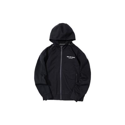 Li Ning Logo Print Drawstring Hooded Long Sleeve Jacket Men Jackets Black AWDS807-1