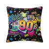 Retro 80 90S Pillow Cases Graffiti Music Cushion Cover Fashion Zippered Decorative Pillowcover For Sofa 45*45Cm