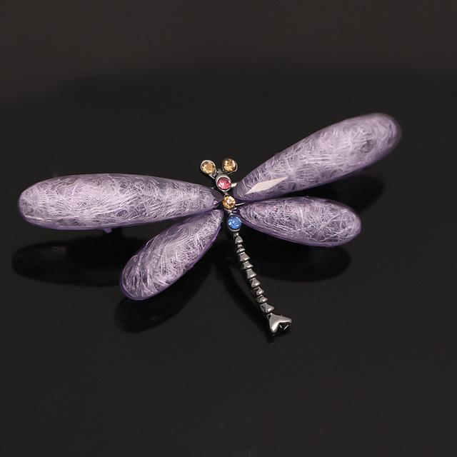 Mode Libel Kristal Broche Vrouwen Shirt Pak Strass Insect Dier Spelden Broches Feest Cadeau