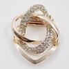 Gold Plated Crystal Silk Scarf Clip Buckle Holder Twine Brooch Pins Jewelry Gift KTJ