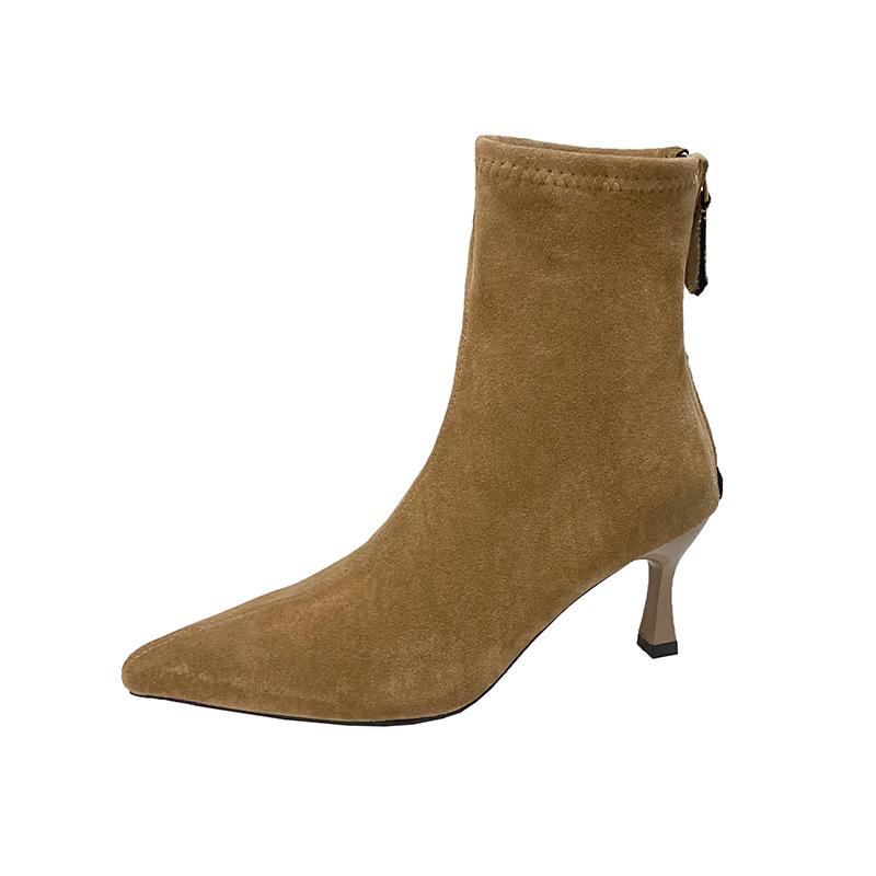 Women Boots Short High Heels Shoes for Women Autumn Winter Botas Mujer Retro Pointed Stiletto Sexy Women Heels Boots Female
