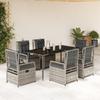 7-Cz. Garden Furniture Set With Cushions, Grey, PE Rattan