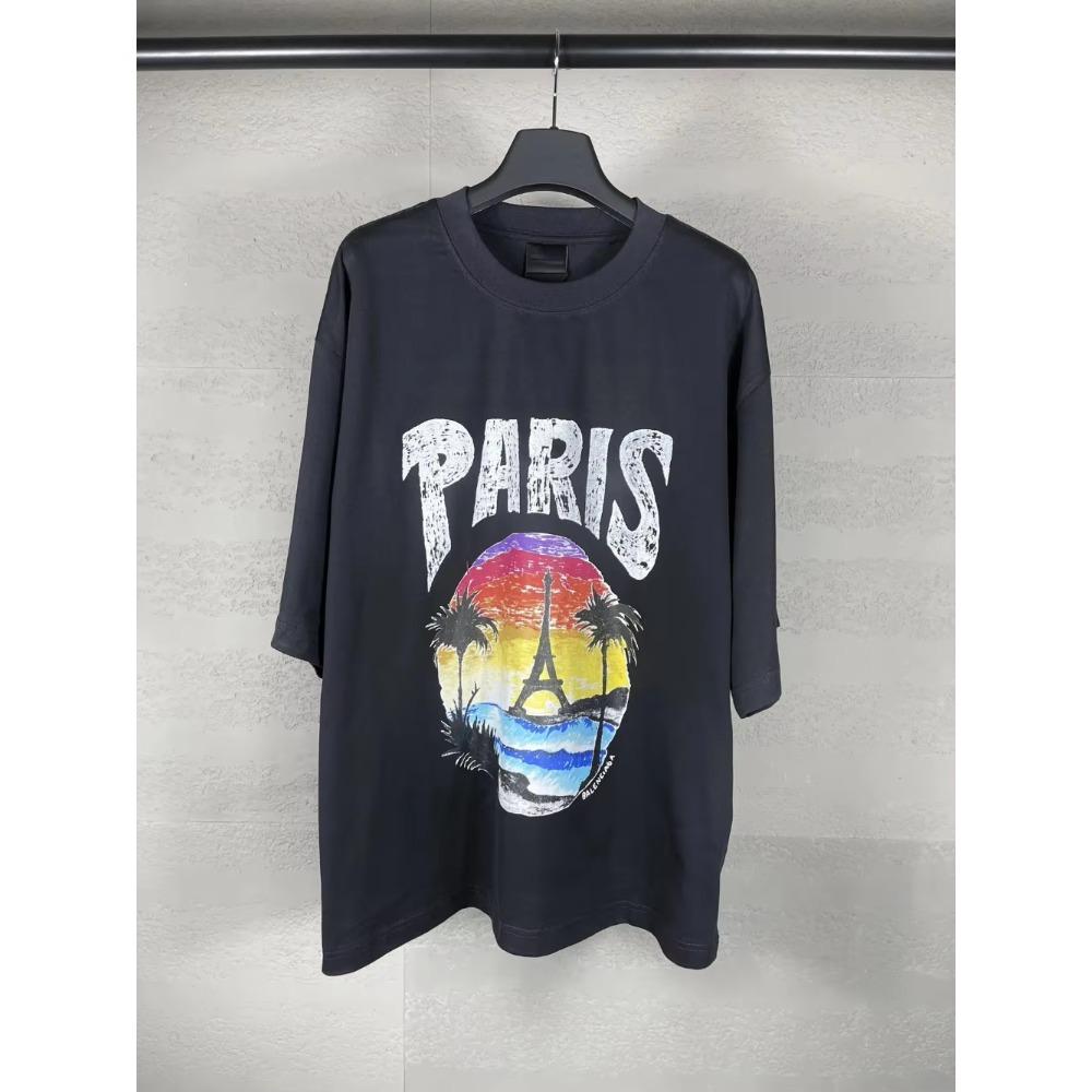 2024 Trendy Männer Frauen T Sommer Baumwolle T-shirt Übergroßen Kurzarm T Hemd Luxus Marke Print T-shirt Top Kleidung Streetwear