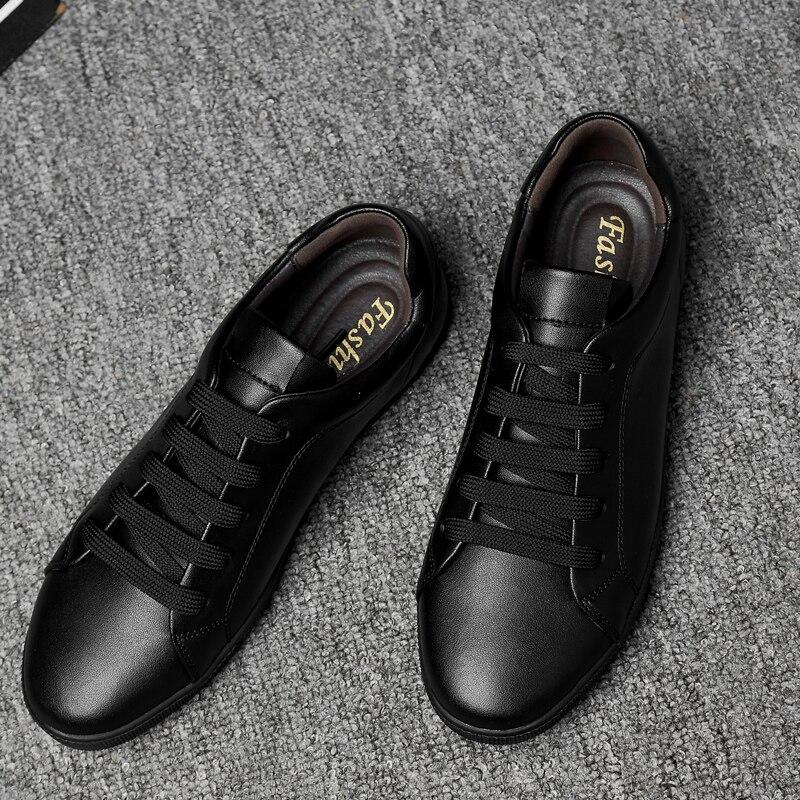 New Men Casual Shoes Men Sneakers Soft Leather Men Shoes Fashion Male White Shoes Skate Shoes Men Comfy Hip Hop Shoes