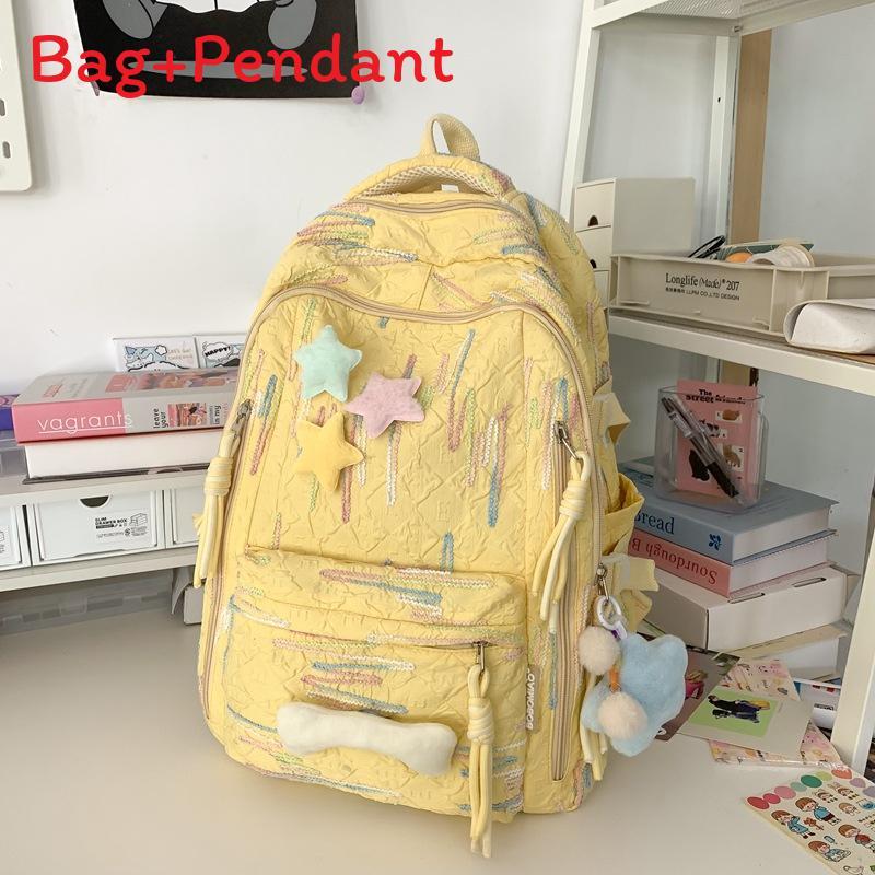 Sac à dos pour fille Sac d'école en matériau nylon pour élèves du collège