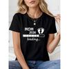 Women Summer Print T Shirt Short Sleeve Funny Mom Loading Pregnancy AnnounceUnisext Graphic Tees for Casual Daily Wear
