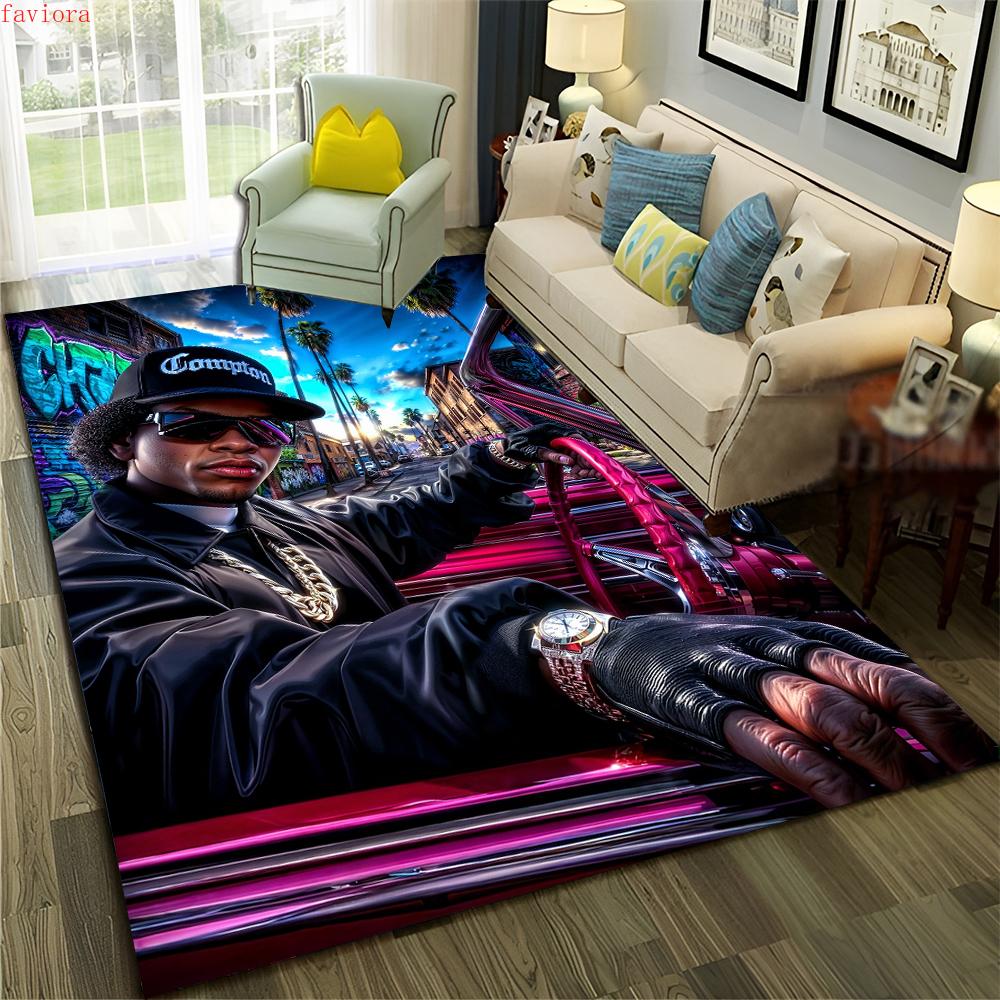 3D Top Rapper Legend Star Art Cartoon Hip Hop Rug for Bedroom Living Room Sofa Home Doormat Decor,large Play Non-slip Floor Mat