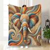 Fleece Deken met Olifantenprint - Perfect Cadeau voor Kleindochter Zacht en Comfortabel Geschikt voor Bank Bed Kantoor en Buiten