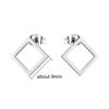 12 Pairs Simple Geometric Earrings Wholesale Round Square Star Lightning 8 Style Stainless Steel Stud Earrings Set Woman Zircon