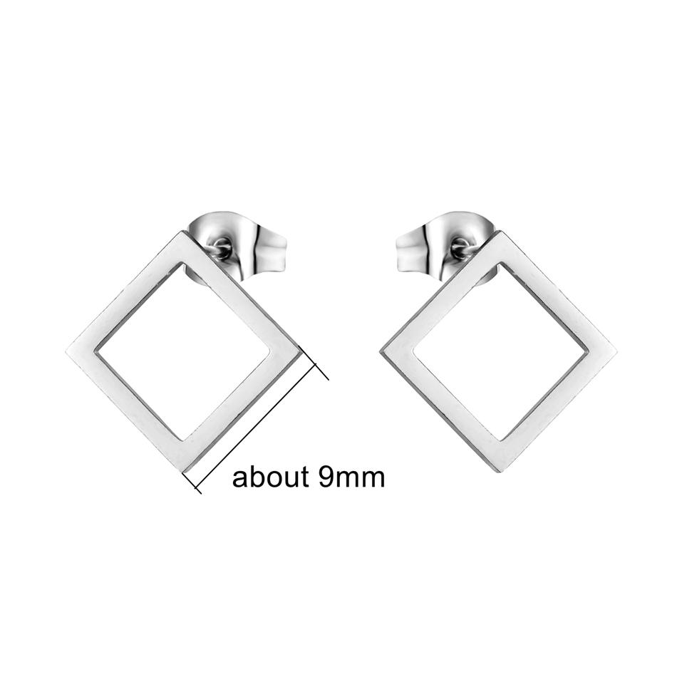 12 Pairs Simple Geometric Earrings Wholesale Round Square Star Lightning 8 Style Stainless Steel Stud Earrings Set Woman Zircon