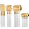 24Pcs Tableware Sets 18/10 Stainless Steel Cutlery Set Knife Fork Spoon Dinnerware Set Home Silverware Western Flatware Set