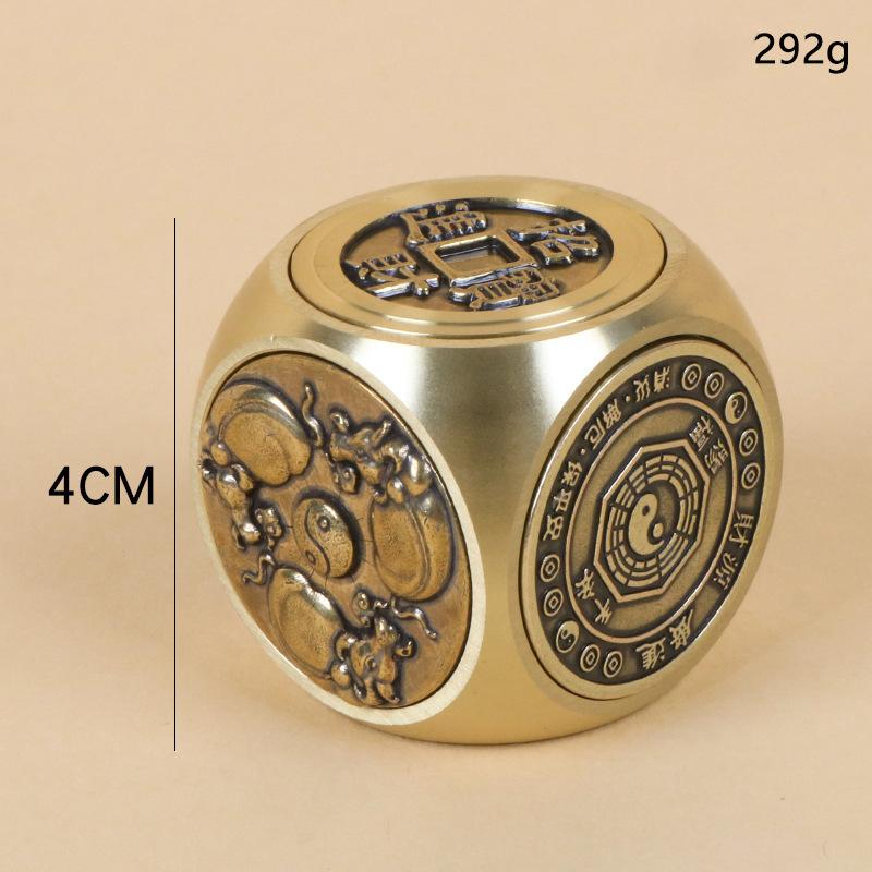 Sixsided Handle Swivel Brass Rotatable Wholesale Handcranked Money Handle Objects Antique Feng Shui