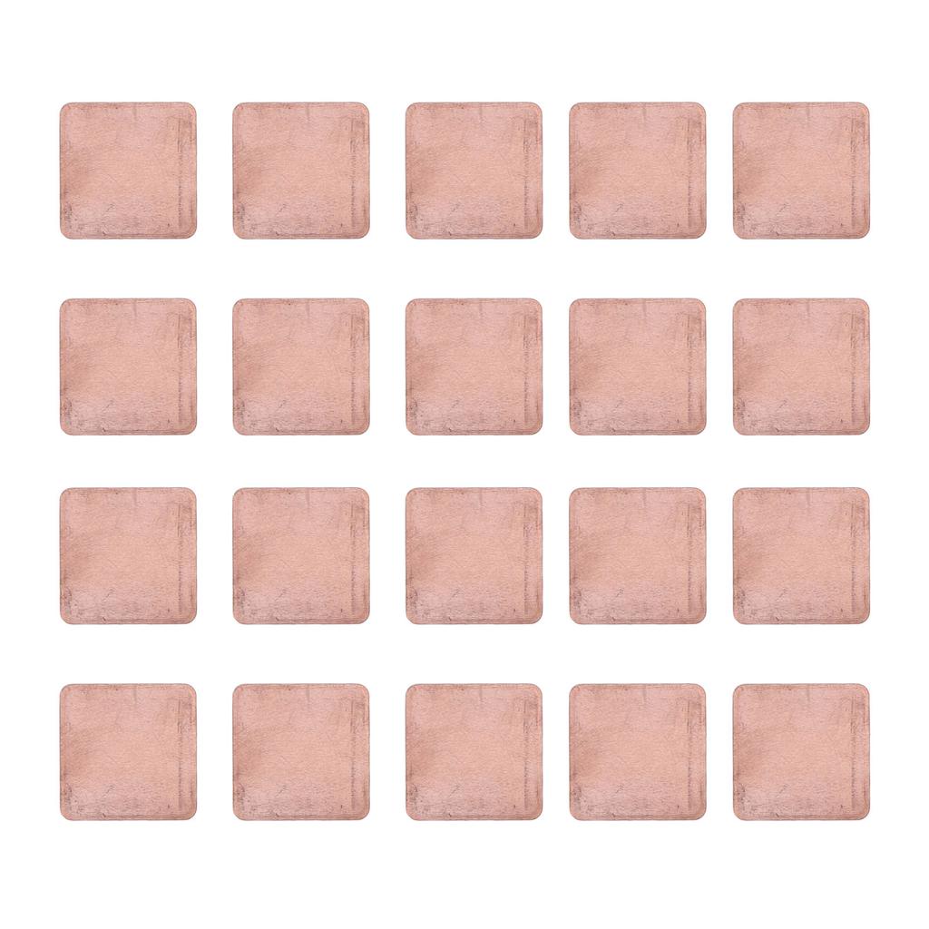 20Pcs Red Copper Heatsink Shim Laptop Graphics Card Heat Sink Sheet CPU GPU Copper Pad Shim Thickness 1.5mm 0.06in
