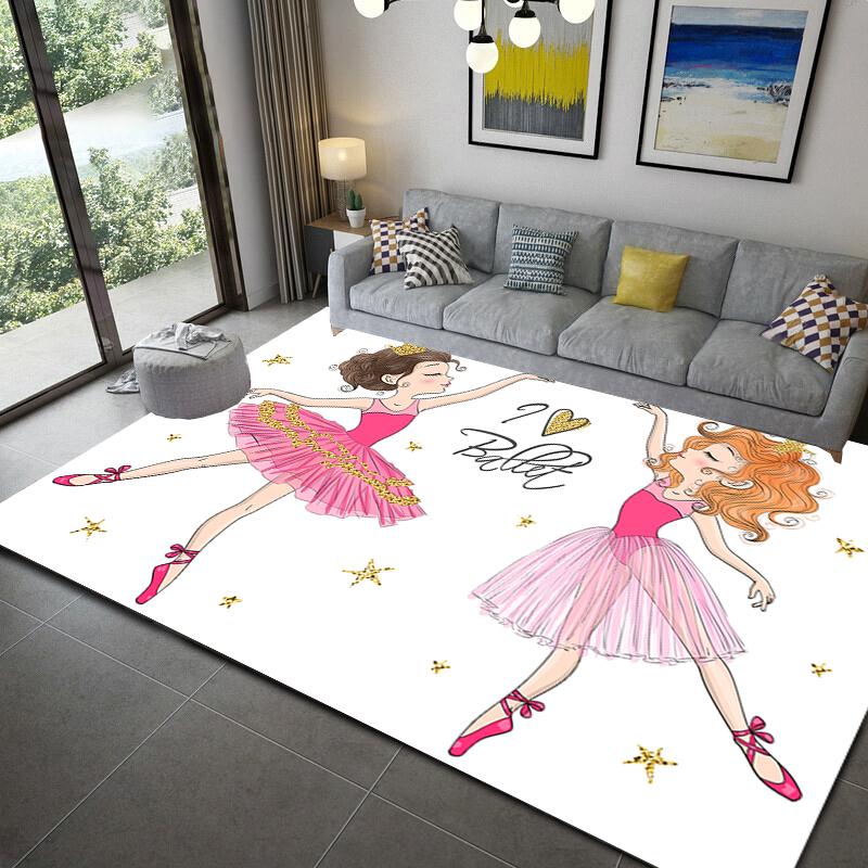 Ballet Girl 3D Print Area Rug Kid Bedroom Game Floor Mat Soft Girl Room Play Carpets for Living Room Home Dcor